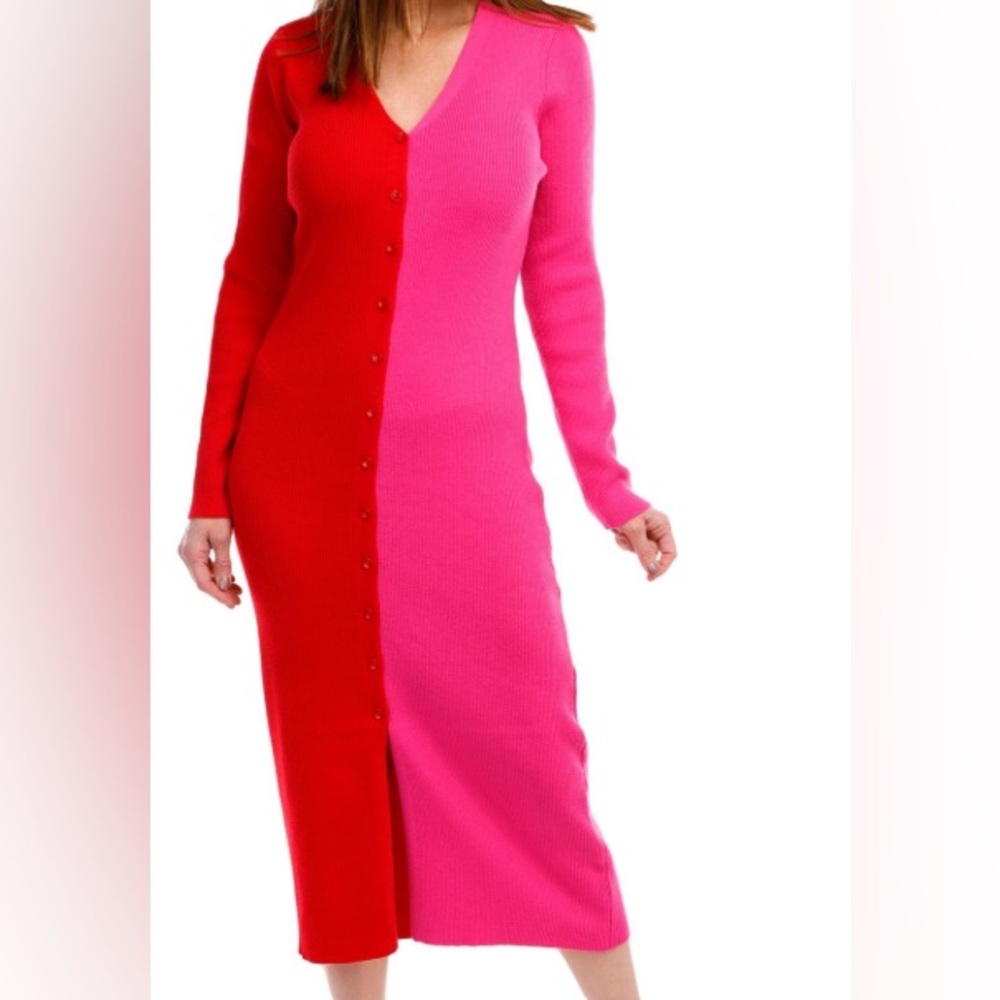 EUC Awesome Nanette Lenore Colorblock Cardigan Dress